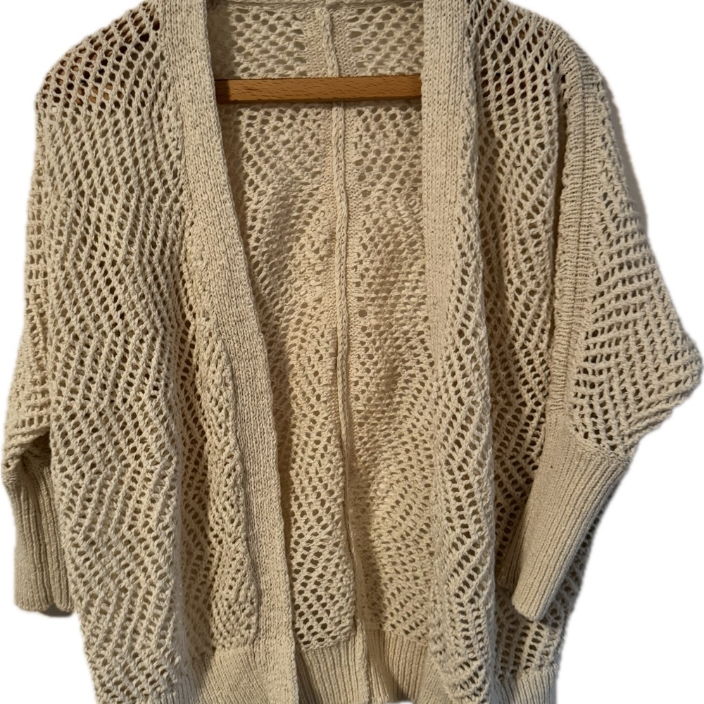 Cream Open-Knit Women's Sweater